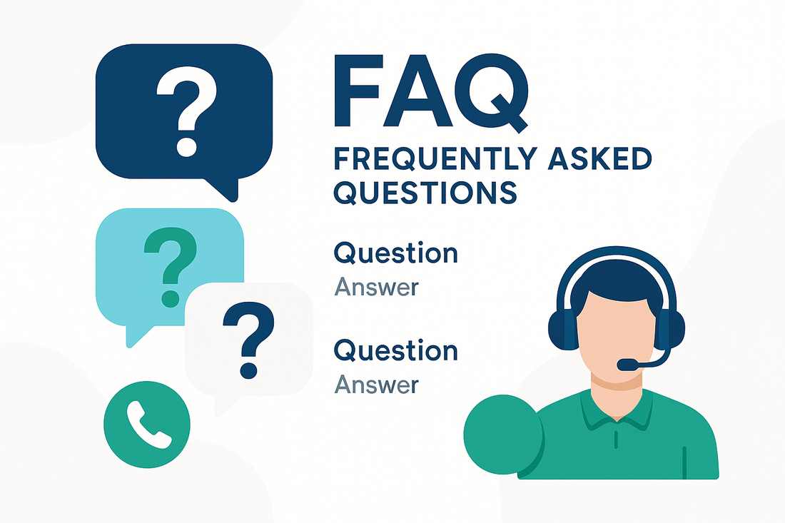 faq picture for. customers questions